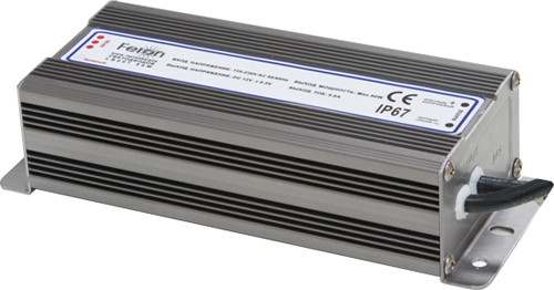 Блок питания для светодиодной ленты FERON LB007, 12V 60W 5A IP67 влагозащита шнур 1,2м трансформатор электронный